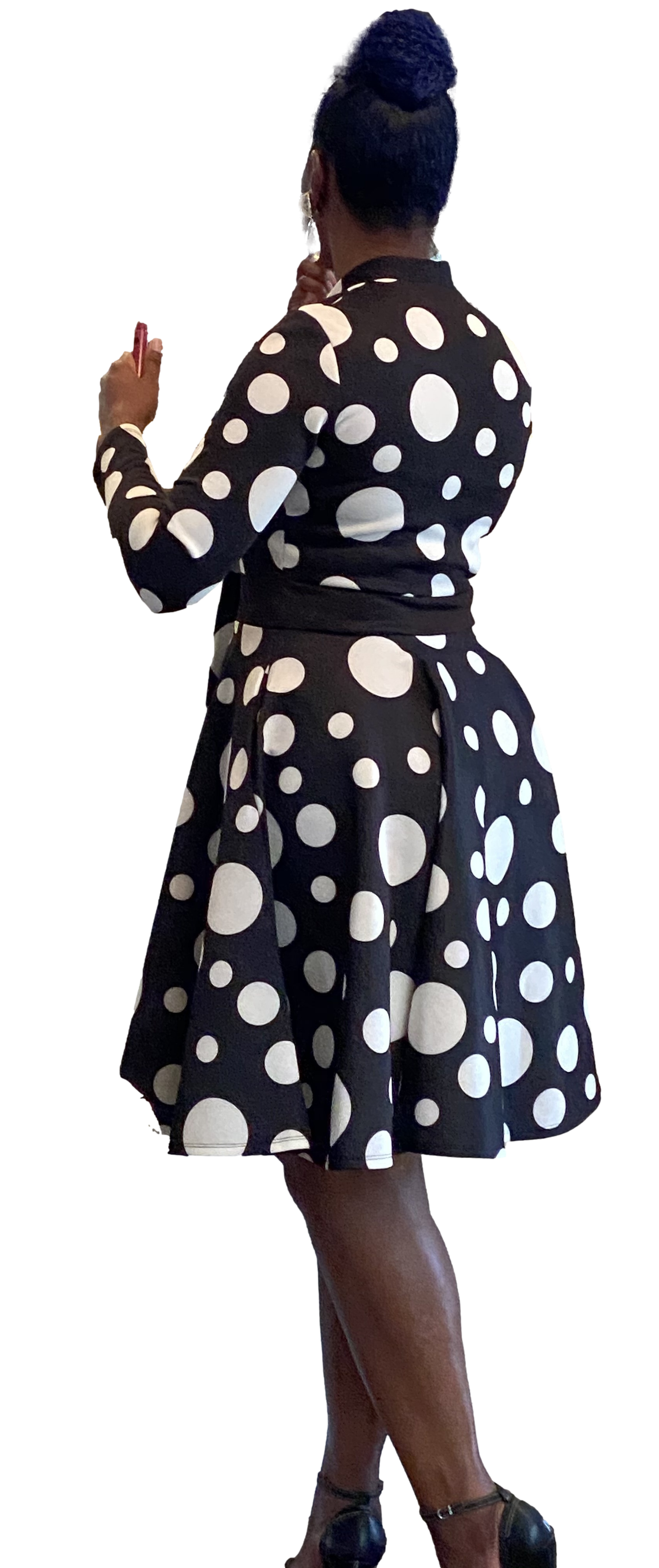 Polka Dot Fitted Waist Dress