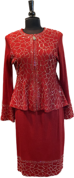 Load image into Gallery viewer, KNY Red Knit Suit
