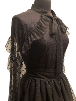 Load image into Gallery viewer, Gomaye 2 pc Black Swiss Dot Lace Skirt Set
