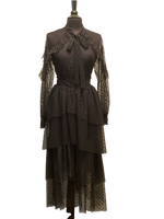 Load image into Gallery viewer, Gomaye 2 pc Black Swiss Dot Lace Skirt Set
